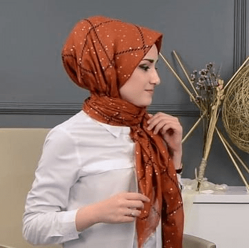 Fancy Turkish Style Stole / Hijab with two Side Pearl stitched For