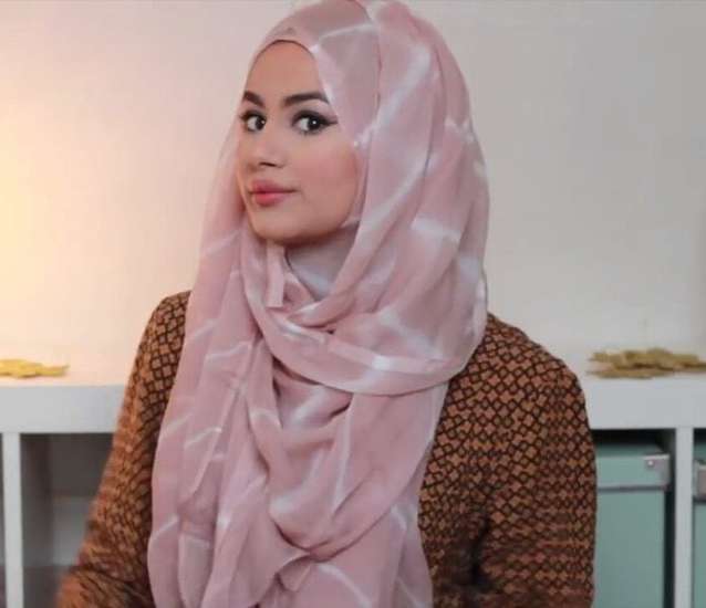 طريقة لف خمار ماليزى شيفون
