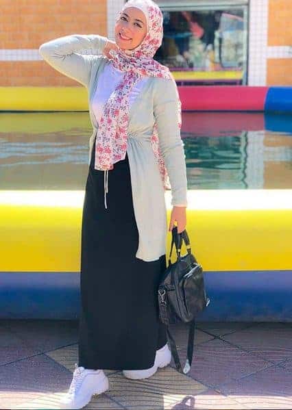 hijab outfit with skirt