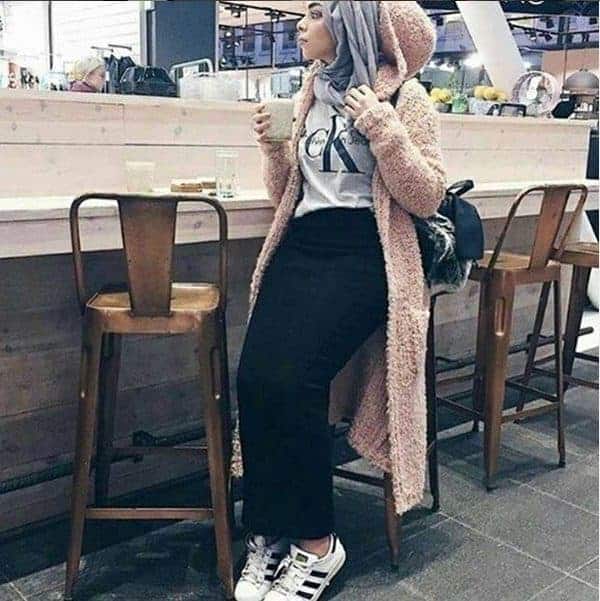 casual hijab look with skirt